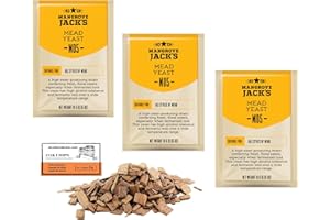 ALCOFERMBREW 3 x Mangrove Jack’s 11g/25L, Levure d'hydromel - Levure pour la fermentation de l'hydromel, Levure pour le miel, Levure de vin