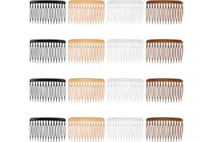 DOPENSPI 16PCS French Hair Combs for Women, 14 Teeth 2.8x1.8in Hair Side Comb Plastic French Comb Clips Small Hairs Combs for Women Accessories Bridal Wedding Veil Fine Hairs Decorative