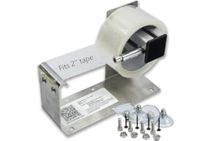 LDS Industry 2 inches Desktop Table Top/Wall Mounted Tape and Label Dispenser, Large Desktop Tape Dispenser for 2'' Tape, Stainless Steel Frame with Sucktion Cup Sucker TTD-02
