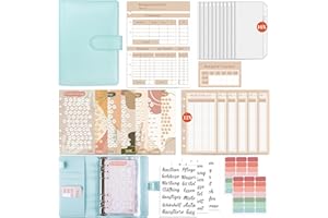 FUHOMI A6 Segregator Budżetowy w Języku Niemieckim, Planer Finansowy, Książka Budżetowa, Organizer na Pieniądze, Oszczędzanie z Metodą Kopertową (Niebieski)