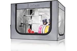 UNITAK3D 3D Printer Enclosure for Bambu Lab A1 Combo,Large Size Fireproof&Dustproof Enclosure,Noise Reduction,Constant Temperature Control 3D Printer Cover with LED Lighting System-825 * 585 * 585mm（Grey）