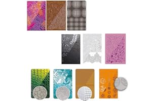 BLUMIE SHOP Lote de 10 placas de textura para pasta polimérica + 1 índice adhesivo Blumie