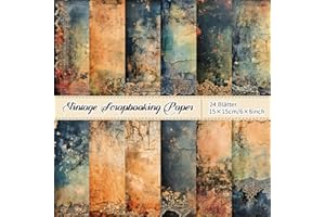 NPCSWXQ 24Pcs 15cm×15cm Scrapbook Papier Decoupage zum Basteln design Pattern Papier Pack für DIY Kartenherstellung Scrapbooking Fotoalbum Junk Journal Vintage Spitze Decorative Craft Paper