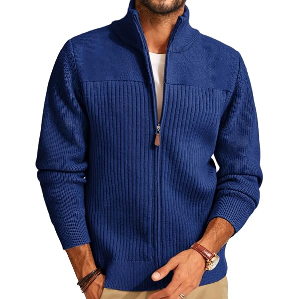 Cardigan Homme En Coton Doux - Col V Manches Longues - Pull Tricoté Boutonné Décontracté