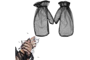 BNOYONERAS 1 Paar Mückenschutzhandschuhe, insektenresistent, Netzhandschuhe, für Außenschutz, Insektenschutz, für Camping, Radfahren, Wandern, Angeln