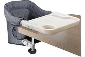 Toogel Hook on High Chair with Removable Dining Tray for Babies and Toddlers 6-36 Months, Portable and Foldable Table Seat for Home and Travel, Baby Feeding Chair with Storage Bag (Grey)