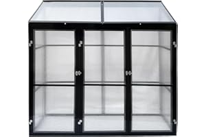 Gegaden Aluminium mit Rückwand Beistell Gewächshaus Gartengewächshaus Treibhaus Frühbeet 180*55*190 cm