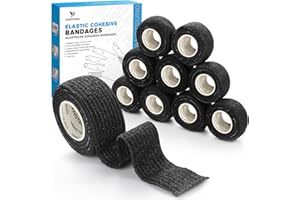 YANGTSUNG 9 Rollen selbstklebende elastische Bandage, 2,5 cm x 4,5 m, wiederverwendbare kohäsive Bandage, atmungsaktiv, wasserdicht, Sportbandage für Handgelenk, Knöchel, Tierbandage für Pferde