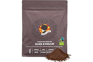 ‎AFRO COFFEE AFRO COFFEE Dark & Elegant I 250g Premium Bio Kaffeepulver Fairtrade I 100% Arabica Kaffee gemahlen I Kaffee aus Äthiopien mit Noten von Bitterschokolade I handgepflückt, dunkel geröstet, säurearm