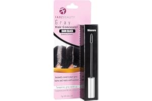 FABZ BEAUTY Gray Hair Cover-up Mascara Touch Up for Men & Women Instantly Cover Your Grey Roots and Hair with Concealer Brush (Dark Black)