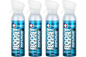 Boost Oxygen Medium Peppermint 5 Litre Canister | Natural Respirator Support for Aerobic Recovery, Height, Performance and Health (Pack of 4)