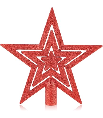 Amazon.de: SULOLI Rot Glnzender Weihnachtsstern,Stern fr die  Weihnachtsbaum,glnzenden Christbaumspitzen Fr weihnachtsbaumschmuck Party  Dekoration