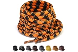 Yusimu Lacets Ronds pour Chaussures de Travail, Sport, Randonnée et Bottes - Renforcés 4,5 mm