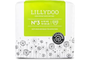 LILLYDOO Skin-friendly Baby Nappies - Size 3 (6+ kg), Pack of 29, Safe Leak Protection, Soft, No Perfumes & Lotions for Sensitive Skin, Dermatologically Tested