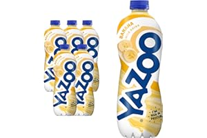 YAZOO Banana Milkshake Milk Drink, High in Protein & Calcium, 1 Litre (Pack of 6)
