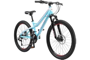BIKESTAR MTB Mountain Bike Alluminio per Bambini 10-13 Anni | Bicicletta 24 Pollici 21 velocità Shimano, Hardtail, Freni a Disco, sospensioni