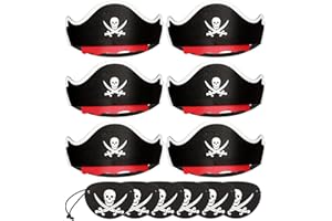 HOWAF Kostium piracki dla dzieci, kapelusz piracki, opaska na oko, filcowa, piracka, kapelusz na oko, pirata, kostium dla dzieci, dodatek do kostiumu pirata, na karnawał, pirata, urodziny dziecka,