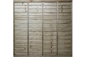 Premier Garden Supplies Lap Fence Panel Width: 6ft (183cm) x Height: 6ft (180cm) Heavy Duty Wooden Waney Larch Pressure Treated (Tanalised) Garden Fence Panel (W: 1830mm x H: 1800mm)