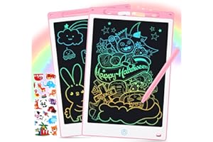 Hnyoou 2 Pack LCD Writing Tablet, 12 Inch Lcd Writing Tablet Kids,Drawing Pad For Kids,Kids Graphic Tablet With Screen Delete Button And Lock Switch Graphic Tablet For 2 3 4 5 6 7 Kids(Pink+Pink)