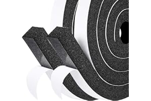 fowong Dichtungsband Selbstklebend, Neu Moosgummi Selbstklebend 25mm(B) x25mm(D), Große Elastizität Schaumstoffband für Fenster&Türen Isolierung, Schalldämmend, Luftdicht, Gesamtlänge 4 m