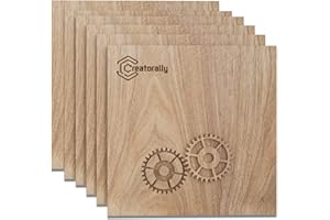 Creatorally Contrachapado 3mm, Maderas para Bricolaje para Láser 30x30 cm, Tablero Madera Contrachapada Nogal Negro 6 Piezas para Grabado Corte CNC Pintura