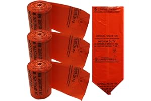 STEROPLAST Orange Clinical Bio Hazard Medizinische Erste-Hilfe-Müllbeutel, mittelgroß, 3 Rollen (150 Beutel)