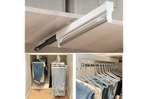 MAFAGE Barra extensible para colgar la percha, barra telescópica ajustable, 292 mm, color blanco