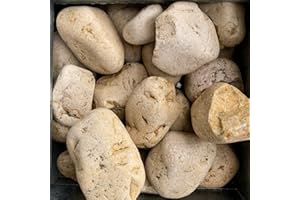 GRANULATI ZANDOBBIO Zandobbio Ciottoli Sassi Decorativi Giallo Mori per Giardino Vasi Aiuole Granulometria 40-60mm, Confezione 25kg