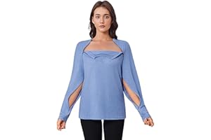 Deyeek Chemo-Shirts für Hafenzugang für Damen, langärmelig, Schulter, Postoperationen, Dialyse-Sweatshirts mit Arm-Reißverschluss