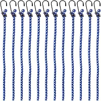 PRETEX 12er-Set Universal-Gepäckspanner mit Haken, in 88 cm Länge, blau, extra stark - Spanngurte, Spanngummi, Expander