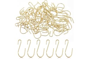 Mozeat Lens 60 ganci piccoli a S in oro acciaio inox S per appendere 2,6 cm, in metallo, a forma di S, per fai da te, gioielli, targhetta, portachiavi da appendere