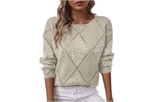 GENERIC Sequin Top for Women UK Sparkly Glitter Blouse Shiny Sweatshirt Party Club Tunics Winter Warm Jumpers Elegant Hollow Out Long Sleeve Crew Neck Tee Ladies Loose T Shirt Wedding Prom Cocktail Christmas