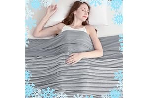 Ailemei Direct Lightweight Cooling Blanket, Summer Blanket, Double-Sided Blanket Cooler for Sleeping for Bed, Absorbs Body Heat and Keeps You Cool for Hot Sleepers and Nights, Grey, 127 x 178 cm