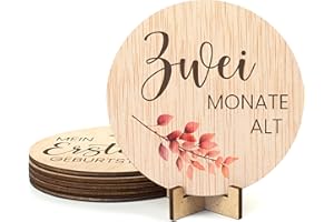 CONTRAXT Meilensteinkarten Baby aus Holz. schwangerschaft und meilensteine karten (Monate)