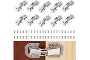 Wrymish Scharniere Schranktür mit Scharnierschrauben, 10 Stück Möbelscharniere Türscharniere, 90 Grad Aufschraubscharnier Geeignet für Kuechenschrank, Holztür, Lamellentüren Holz