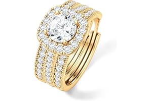 LOLIAS Tre in Uno Anello Donna Oro/Argento Set Anelli Mignolo Minimalista Impilabili Rings Regolabili Anello Fedine Fidanzamento Coppia Gioielli Regalo Donna