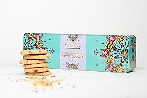 ZAMFOODS Farmhouse Luxury Finest Butter Biscuits Salted Caramel Gift Tin - 225 Grams, Perfect for Gifting Mothers day, Fathers Day, Anniversary, Thank you, Easter, Christmas Day, All Occassions