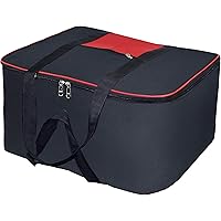 Storite Nylon Big Underbed Storage Bag Moisture Proof Cloth Organiser with Zippered Closure and Handle(BlackRed…