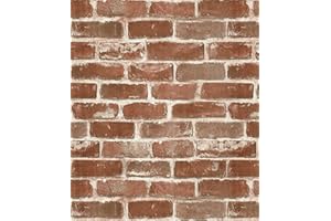 xupingjiti Papier peint autocollant, motif brique, style vintage, aspect pierre, 44 cm x 1000 cm, film autocollant pour cuisine, rebord de fenêtre