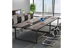 JSLXNDM Tavolo da Conferenza, Tavolo da Riunione Moderno per Seminari per Sala Conferenze d'ufficio, Scrivania Direzionale con Robusta Struttura in Metallo. 240x130x74cm style4