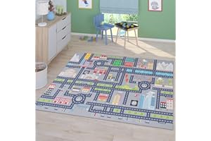 TT Home Kids Rug Carpet for Children Nursery Decor Car Rug Play Mat Non-slip, colour:Grey 2, Size:160x220 cm