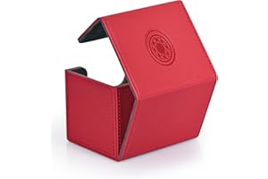 UAONO Deck Box für MTG Yugioh, Magnetic Kartenbox für 120+ hüllen Karten, Premium Sammelkarten Box mit 2 kartentrenner Kompatibel mit Magic Commander Trading Cards(Red,Ruby)