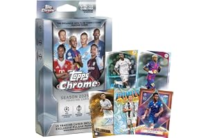 Topps UEFA Club Competitions Chrome 2025/26 Hanger Pack Trading Cards, 15 Cards Per Pack with Exclusive Pulsar Parallels, Official Football Collectible Cards
