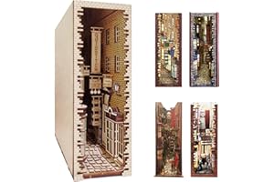 SURUIM Wooden DIY Diagon Alley Book Nook Kit for Adults Booknook Miniature Kits Decorative Bookend Stand 3D Puzzle Bookshelf Insert Booknooks Halloween/Christmas Decorations/Gifts for Adults (Diagon Alley 1)