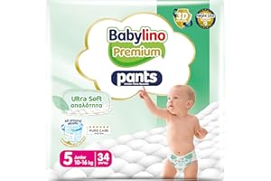 Babylino Premium Pants, Pannolini a mutandina Taglia 5 con filtrante ULTRA SOFT, Junior (10-16kg), 34 Unità
