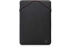 HP Custodia Protettiva Reversibile per Laptop Portatili fino a 15,6 Pollici, Profilo Sottile e Senza Cerniera, Tessuto in Neoprene Disinfettabile e Lavabile in Lavatrice, Colore Grigio/Malva