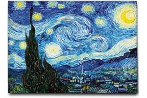 Giallobus - Quadro - Vincent Van Gogh - Notte stellata - Tela Canvas Telaio Standard - 70x50 - Pronto da appendere - Quadri moderni per la casa