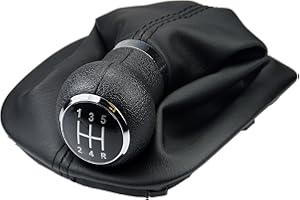 L & P Car Design L&P A257-4 Schaltsack Schaltmanschette Schwarz Schaltknauf 5 Gang kompatibel mit VW Passat 3B 3BG B5 2000-2005 Rahmen Komplettset 12mm Knauf Plug Play Ersatzteil für 3B0711113