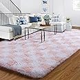 BYBSRLL Light Pink and White Rug for Bedroom, 120x180cm Checkered Living Room Area Rugs for Kids Girls Room, Nursery, Lounge, Thick Soft Fluffy Plush Checkerboard Floor Carpet