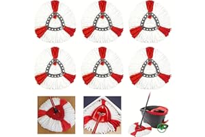 SaiXuan 6 Recambios Fregona Compatibles con Vileda Turbo – Microfibra Alta Absorción, Repuestos para Fregona con Pedal, Recambio Vileda Turbo Fregona EasyWring & Clean